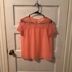 Sheer pink blouse